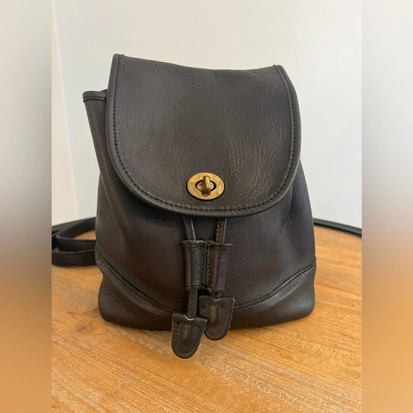 Vintage COACH Black Leather Backpack 9791 - Picture 1 of 5